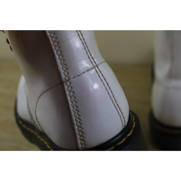 Doc Dr Martens Boots Womens 5 White Combat Lace Up 1450 Air Wair - Picture 10 of 13